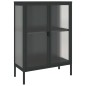 vidaXL Sideboard Schwarz 75x35x105 cm Glas und Stahl vidaXL Sideboard Schwarz 75x35x105 cm Glas und Stahl