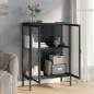 vidaXL Sideboard Schwarz 75x35x105 cm Glas und Stahl vidaXL Sideboard Schwarz 75x35x105 cm Glas und Stahl