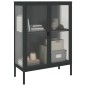 vidaXL Sideboard Schwarz 75x35x105 cm Glas und Stahl vidaXL Sideboard Schwarz 75x35x105 cm Glas und Stahl