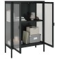 vidaXL Sideboard Schwarz 75x35x105 cm Glas und Stahl vidaXL Sideboard Schwarz 75x35x105 cm Glas und Stahl