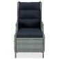 Verstellbarer Gartensessel mit Fußhocker Poly Rattan Hellgrau Verstellbarer Gartensessel mit Fußhocker Poly Rattan Hellgrau
