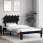 vidaXL Massivholzbett mit Kopfteil Schwarz 100x200 cm vidaXL Massivholzbett mit Kopfteil Schwarz 100x200 cm