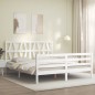 vidaXL Massivholzbett mit Kopfteil Weiß 160x200 cm vidaXL Massivholzbett mit Kopfteil Weiß 160x200 cm