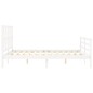 vidaXL Massivholzbett mit Kopfteil Weiß 160x200 cm vidaXL Massivholzbett mit Kopfteil Weiß 160x200 cm