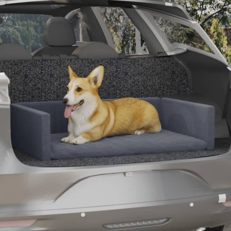 vidaXL Kofferraum-Hundebett Grau 110x70 cm Leinenoptik vidaXL Kofferraum-Hundebett Grau 110x70 cm Leinenoptik