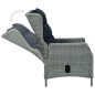 Verstellbarer Gartensessel mit Fußhocker Poly Rattan Hellgrau Verstellbarer Gartensessel mit Fußhocker Poly Rattan Hellgrau