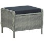 Verstellbarer Gartensessel mit Fußhocker Poly Rattan Hellgrau Verstellbarer Gartensessel mit Fußhocker Poly Rattan Hellgrau