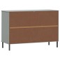 vidaXL Sideboard OSLO mit Metallbeinen Grau 113x40x77 cm Massivholz vidaXL Sideboard OSLO mit Metallbeinen Grau 113x40x77 cm Massivholz