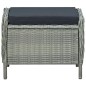 Verstellbarer Gartensessel mit Fußhocker Poly Rattan Hellgrau Verstellbarer Gartensessel mit Fußhocker Poly Rattan Hellgrau