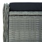 Verstellbarer Gartensessel mit Fußhocker Poly Rattan Hellgrau Verstellbarer Gartensessel mit Fußhocker Poly Rattan Hellgrau