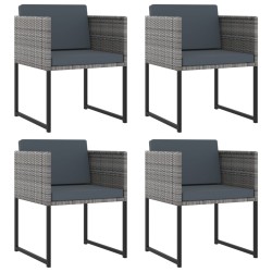 vidaXL 9-tlg. Garten-Essgruppe mit Kissen Poly Rattan Grau