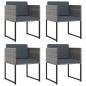 vidaXL 9-tlg. Garten-Essgruppe mit Kissen Poly Rattan Grau vidaXL 9-tlg. Garten-Essgruppe mit Kissen Poly Rattan Grau