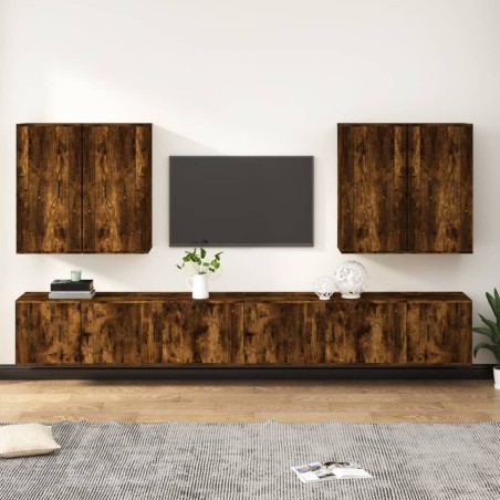 vidaXL 8-tlg. TV-Schrank-Set Räuchereiche Holzwerkstoff