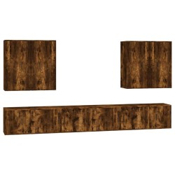 vidaXL 8-tlg. TV-Schrank-Set Räuchereiche Holzwerkstoff