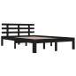 vidaXL Massivholzbett Schwarz 140x190 cm