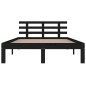 vidaXL Massivholzbett Schwarz 140x190 cm