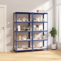 vidaXL Regale mit 5 Böden 2 Stk. Blau Stahl & Holzwerkstoff vidaXL Regale mit 5 Böden 2 Stk. Blau Stahl & Holzwerkstoff
