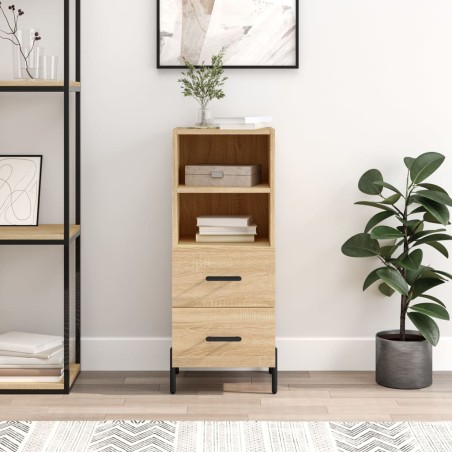 vidaXL Sideboard Sonoma-Eiche 34,5x34x90 cm Holzwerkstoff