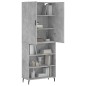 Highboard Betongrau 69,5x34x180 cm Holzwerkstoff Highboard Betongrau 69,5x34x180 cm Holzwerkstoff