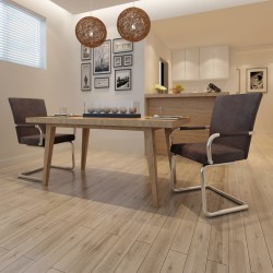vidaXL Freischwinger 2 Stk. Braun Leathaire 