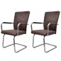 vidaXL Freischwinger 2 Stk. Braun Leathaire vidaXL Freischwinger 2 Stk. Braun Leathaire