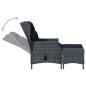 vidaXL Gartensessel Verstellbar mit Fußhocker Poly-Rattan Dunkelgrau vidaXL Gartensessel Verstellbar mit Fußhocker Poly-Rattan Dunkelgrau