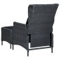 vidaXL Gartensessel Verstellbar mit Fußhocker Poly-Rattan Dunkelgrau vidaXL Gartensessel Verstellbar mit Fußhocker Poly-Rattan Dunkelgrau