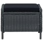 vidaXL Gartensessel Verstellbar mit Fußhocker Poly-Rattan Dunkelgrau vidaXL Gartensessel Verstellbar mit Fußhocker Poly-Rattan Dunkelgrau