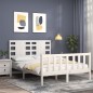 vidaXL Massivholzbett mit Kopfteil Weiß 140x190 cm vidaXL Massivholzbett mit Kopfteil Weiß 140x190 cm