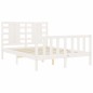 vidaXL Massivholzbett mit Kopfteil Weiß 140x190 cm vidaXL Massivholzbett mit Kopfteil Weiß 140x190 cm