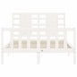 vidaXL Massivholzbett mit Kopfteil Weiß 140x190 cm vidaXL Massivholzbett mit Kopfteil Weiß 140x190 cm