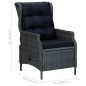 vidaXL Gartensessel Verstellbar mit Fußhocker Poly-Rattan Dunkelgrau vidaXL Gartensessel Verstellbar mit Fußhocker Poly-Rattan Dunkelgrau