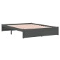 vidaXL Massivholzbett Grau 140x190 cm vidaXL Massivholzbett Grau 140x190 cm
