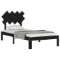 vidaXL Massivholzbett mit Kopfteil Schwarz 90x200 cm vidaXL Massivholzbett mit Kopfteil Schwarz 90x200 cm