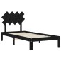 vidaXL Massivholzbett mit Kopfteil Schwarz 90x200 cm vidaXL Massivholzbett mit Kopfteil Schwarz 90x200 cm