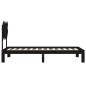 vidaXL Massivholzbett mit Kopfteil Schwarz 90x200 cm vidaXL Massivholzbett mit Kopfteil Schwarz 90x200 cm