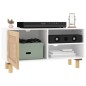 vidaXL TV-Schrank Weiß 80x30x40 cm Massivholz Kiefer und Natur-Rattan vidaXL TV-Schrank Weiß 80x30x40 cm Massivholz Kiefer und Natur-Rattan
