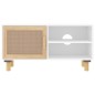 vidaXL TV-Schrank Weiß 80x30x40 cm Massivholz Kiefer und Natur-Rattan vidaXL TV-Schrank Weiß 80x30x40 cm Massivholz Kiefer und Natur-Rattan