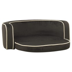 vidaXL Hundesofa Klappbar Dunkelgrau 73x67x26 cm Plüsch Kissen