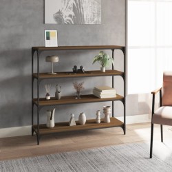 vidaXL Bücherregal Braun Eichen-Optik 100x33x100cm Holzwerkstoff Stahl