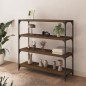 vidaXL Bücherregal Braun Eichen-Optik 100x33x100cm Holzwerkstoff Stahl vidaXL Bücherregal Braun Eichen-Optik 100x33x100cm Holzwerkstoff Stahl