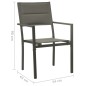 vidaXL Gartenstühle 2 Stk. Textilene und Stahl Grau und Anthrazit vidaXL Gartenstühle 2 Stk. Textilene und Stahl Grau und Anthrazit