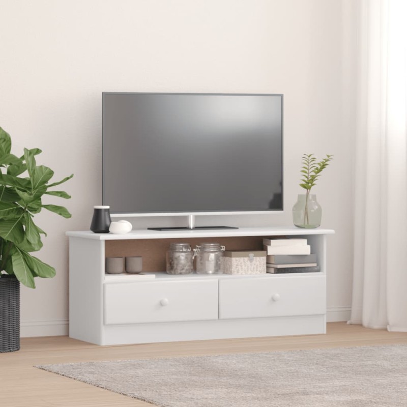 vidaXL TV-Schrank mit Schubladen ALTA Weiß 100x35x41 cm Kiefernholz vidaXL TV-Schrank mit Schubladen ALTA Weiß 100x35x41 cm Kiefernholz