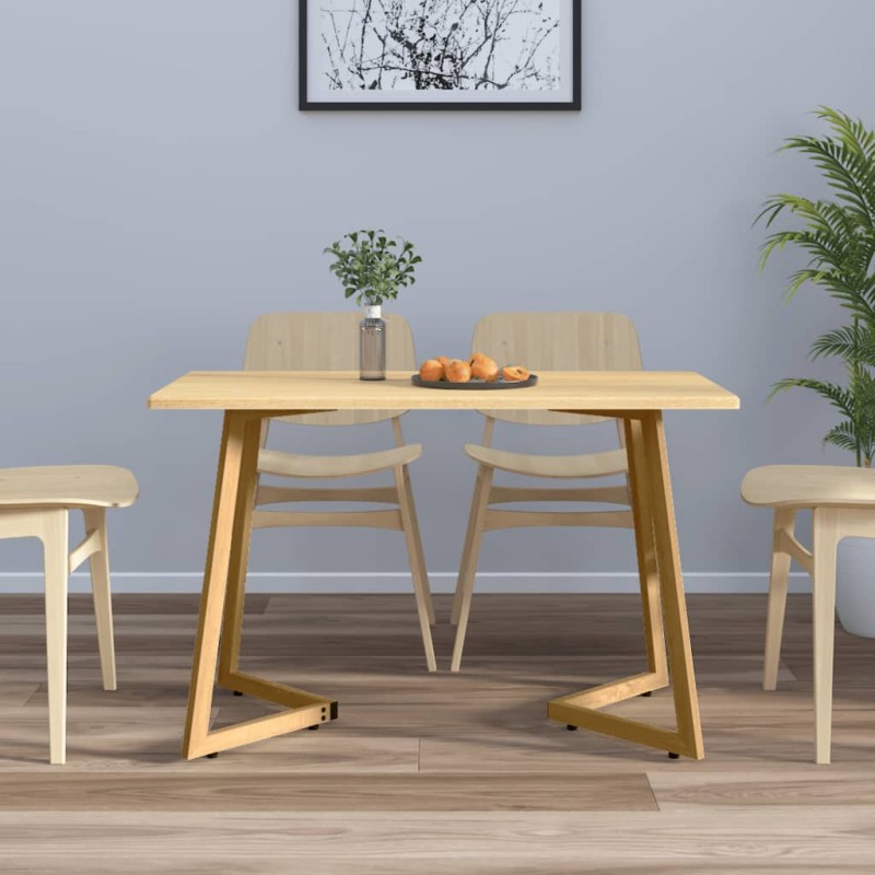 vidaXL Esstisch Hellbraun 120x60x74 cm MDF und Eisen vidaXL Esstisch Hellbraun 120x60x74 cm MDF und Eisen
