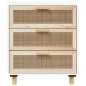 vidaXL Sideboard Weiß 60x30x70 cm Massivholz Kiefer und Natur-Rattan vidaXL Sideboard Weiß 60x30x70 cm Massivholz Kiefer und Natur-Rattan