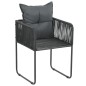 Gartenstühle 6 Stk. mit Kissen Poly Rattan Schwarz Gartenstühle 6 Stk. mit Kissen Poly Rattan Schwarz