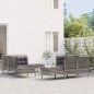 vidaXL 10-tlg. Garten-Lounge-Set mit Kissen Grau Poly Rattan vidaXL 10-tlg. Garten-Lounge-Set mit Kissen Grau Poly Rattan