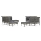 vidaXL 10-tlg. Garten-Lounge-Set mit Kissen Grau Poly Rattan vidaXL 10-tlg. Garten-Lounge-Set mit Kissen Grau Poly Rattan