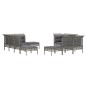 vidaXL 10-tlg. Garten-Lounge-Set mit Kissen Grau Poly Rattan vidaXL 10-tlg. Garten-Lounge-Set mit Kissen Grau Poly Rattan