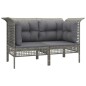 vidaXL 10-tlg. Garten-Lounge-Set mit Kissen Grau Poly Rattan vidaXL 10-tlg. Garten-Lounge-Set mit Kissen Grau Poly Rattan